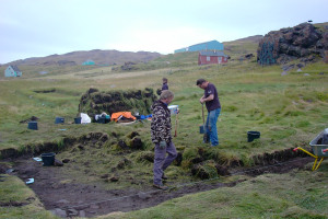 Midden excavation unit E29R at Brattahlð