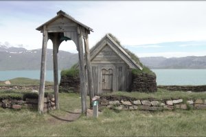 Reconstruction of Tjodhildes church, Brattahlið (Qassiarsuk)