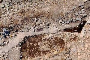 Aerial photo of the Swandro beach excavations in the Orkney Islands, from the Orkney: Gateway to the Atlantic project