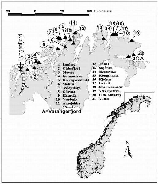 Map of multi-room houses of Finnmark, Norway