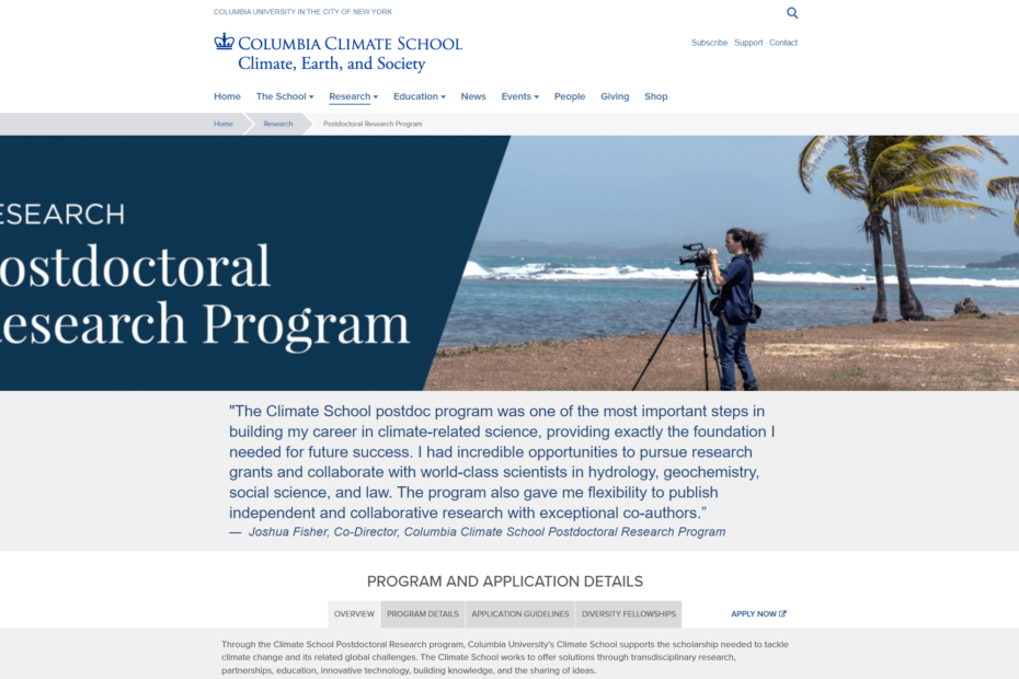 Columbia Climate School website screenshot