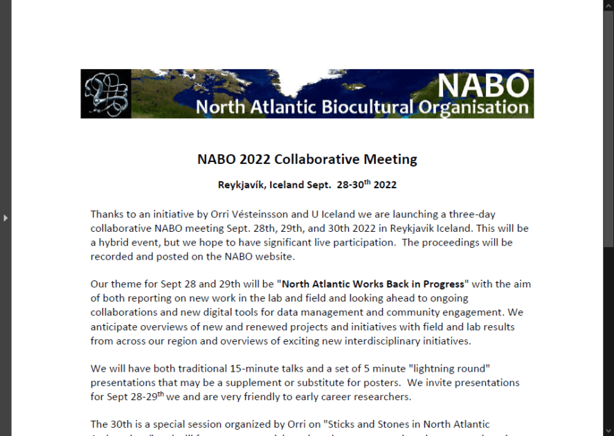 Screenshot of NABO's conference poster