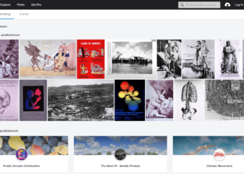 Screenshot of searching for public domain images on Flickr