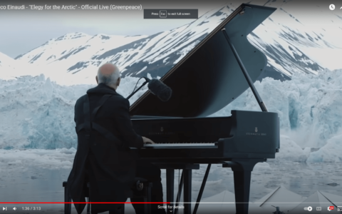 Ludovico Einaudi performs an original piece "Elegy for the Arctic", on the Arctic Ocean to call for its protection, on June 17th, 2016