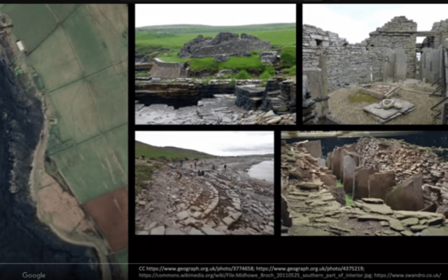 Aerial and ground level photos of archaeological sites. Slide from Dr Sarah Jane Gibbon and Dr Jen Harland's presentation at the 2022 NABO conference.
