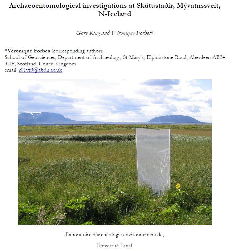 Archaeoentomological investigations Skútustaðir 2008
