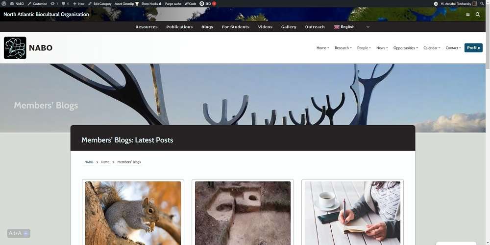 Screenshot of the Members' Blogs: Latest Posts page