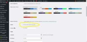 Screenshot of the WordPress user profile editing screen. The option for showing or hiding the toolbar says Show toolbar when viewing site