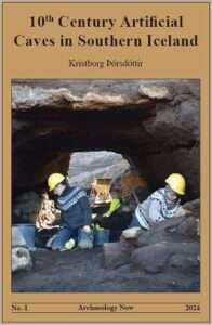 Cover image showing 2 archaeologists in hard hats excavating in a rocky environment