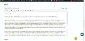 Screenshot showing the event details editing box in the Add new event form