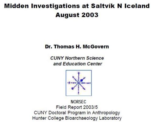 Midden Investigations at Saltvík N Iceland August 2003