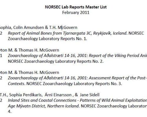 NORSEC Lab Reports Master List: February 2011