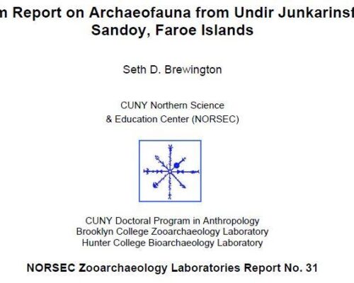Interim Report on Archaeofauna from Undir Junkarinsfløtti, Sandoy, Faroe Islands